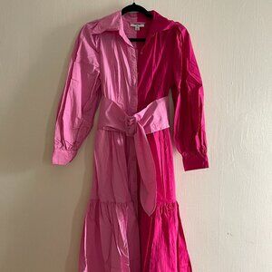 CHRISTOPHER JOHN ROGERS X TARGET Pink Colorblock Long Sleeve Shirtdress
